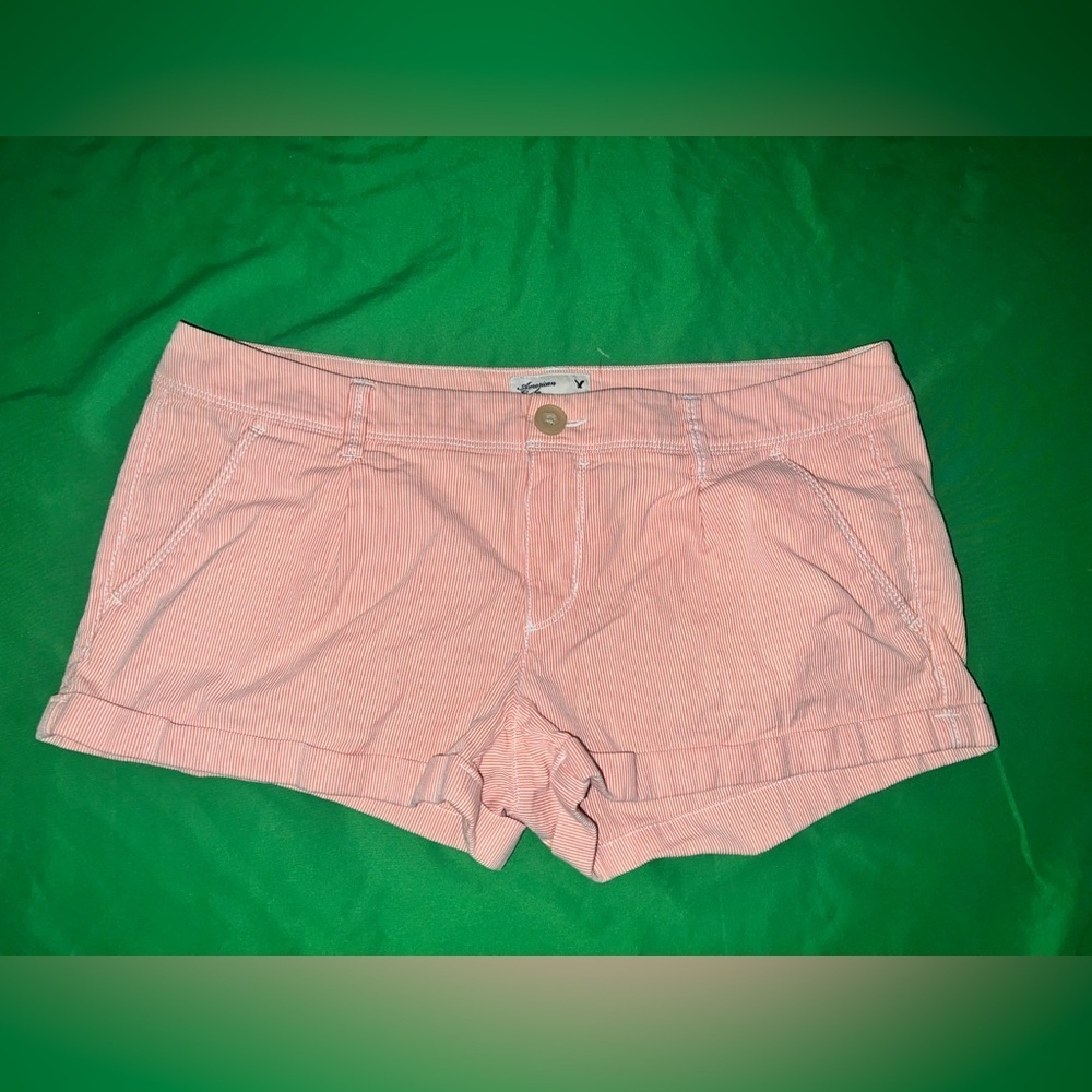 American Eagle Outfitters Orange and White Striped Mini Shorts size 8